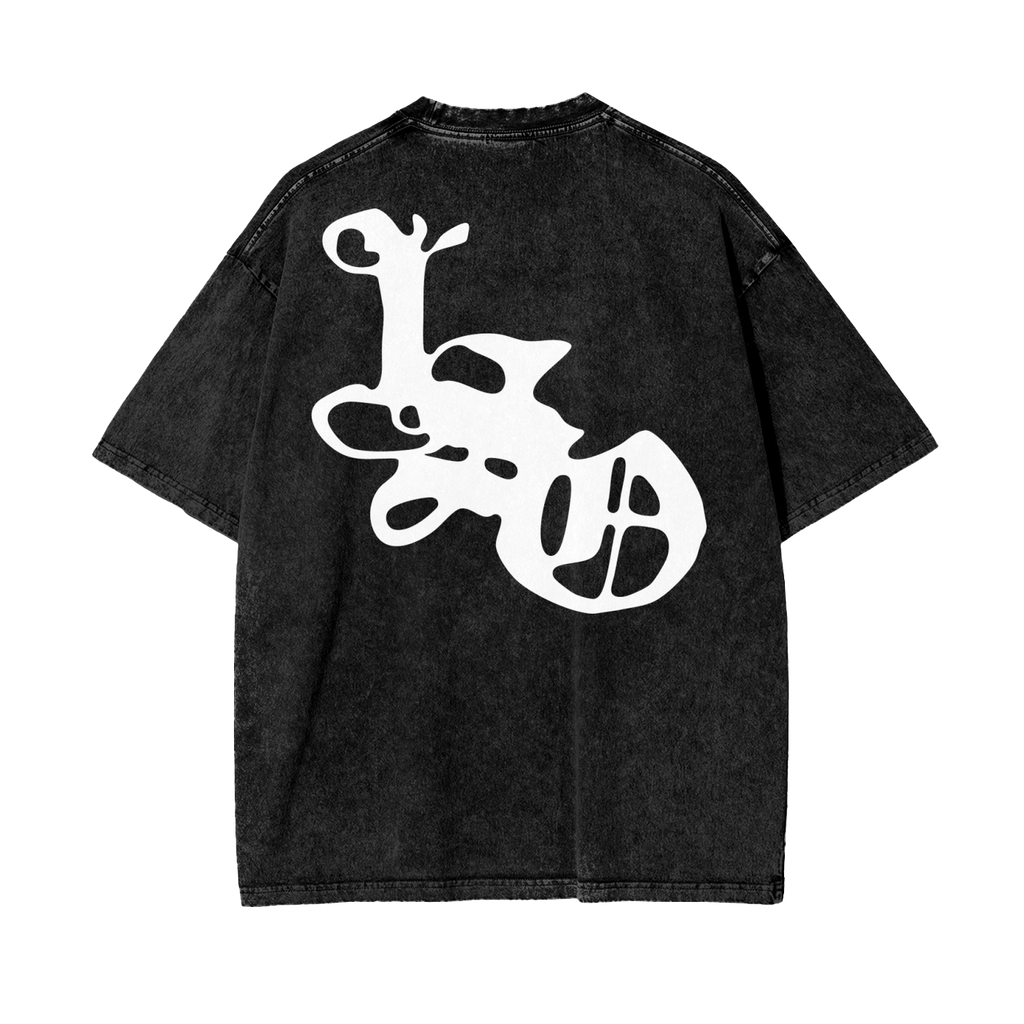 Oversize Snow Washed Logo Tee