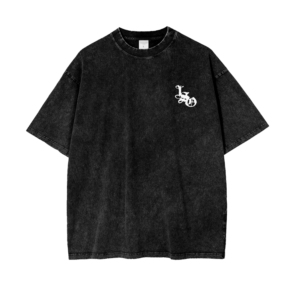 Oversize Snow Washed Logo Tee